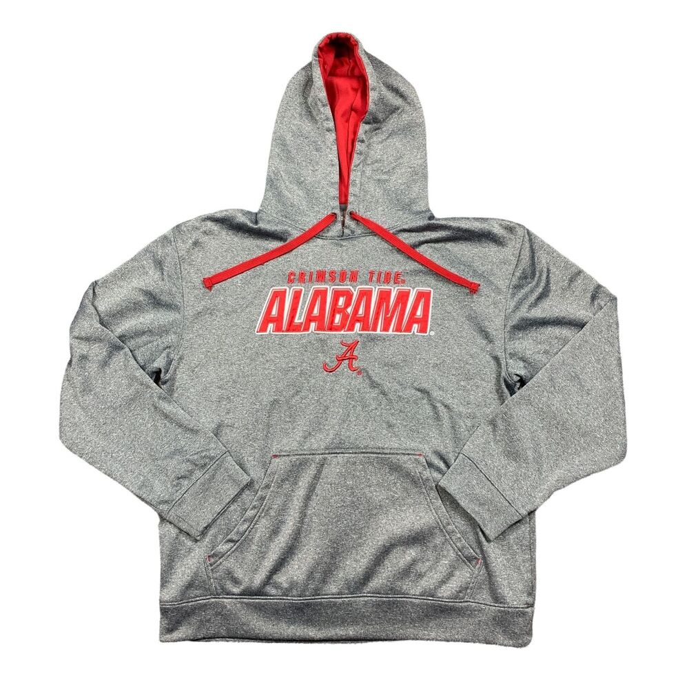 Champion Large Alabama Sweatshirt Hoodie Roll Tide Gray Long Sleeve Saban